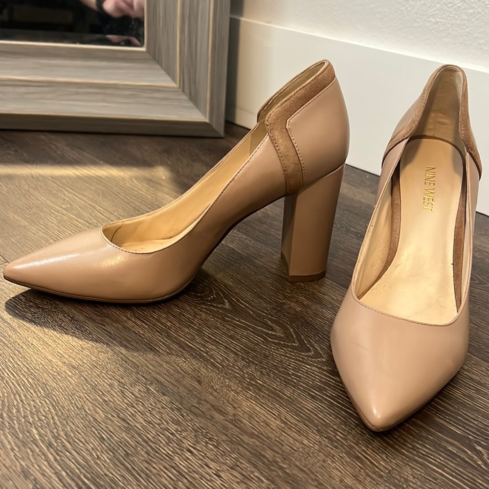 Nine West chunky Pointed Toe Heels